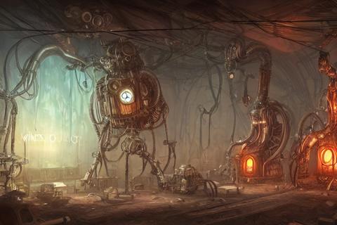 a beautiful detailed digital painting of three vast scary biopunk arthropods in a steampunk chapel, by Nixeu, concept art, as seen on artstation, HD -s75 -b1 -W768 -H512 -C10.0 -S3830496387